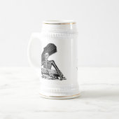 Chope À Bière "Le Calavera des personnes" circa 1800's Mexique (Devant gauche)
