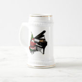 Chope À Bière Le Père Noël Jouer Piano (Devant gauche)