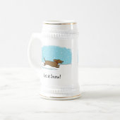 Chope À Bière Le teckel l'a laissé neiger - chien heureux de (Devant gauche)