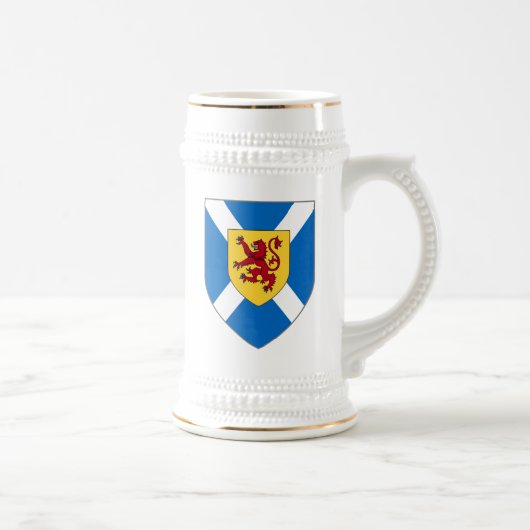 Chope À Bière L'Ecosse Stein - bouclier de croix et de lion (Droite)