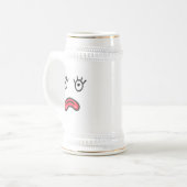 Chope À Bière Les lèvres roses triste visage (Devant gauche)