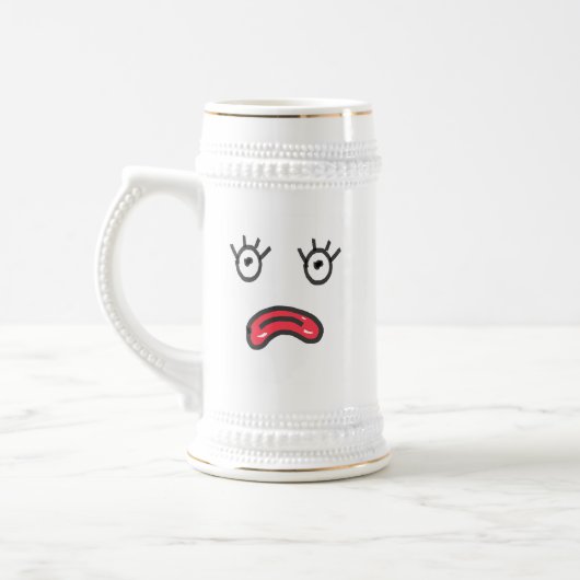 Chope À Bière Les lèvres roses triste visage (Gauche)