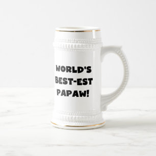 Chope À Bière Les meilleurs cadeaux Papaw du monde de Black Text