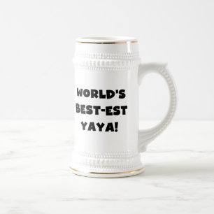 Chope À Bière Les meilleurs cadeaux Yaya du monde de Black Text