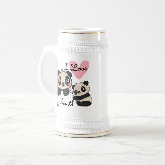 Chope À Bière Les pandas I aiment ma tante (Devant gauche)