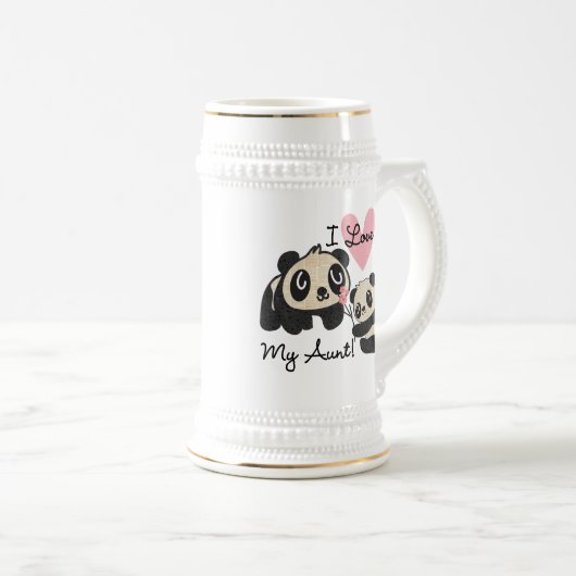 Chope À Bière Les pandas I aiment ma tante (Devant droit)