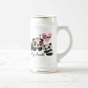 Chope À Bière Les pandas I aiment ma tante