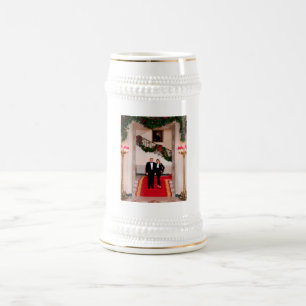 Chope À Bière Les pas de Noël Président Donald Trump & Melania