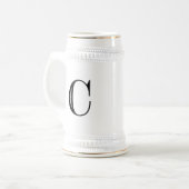 Chope À Bière Lettre C - noir de damassé (Devant gauche)