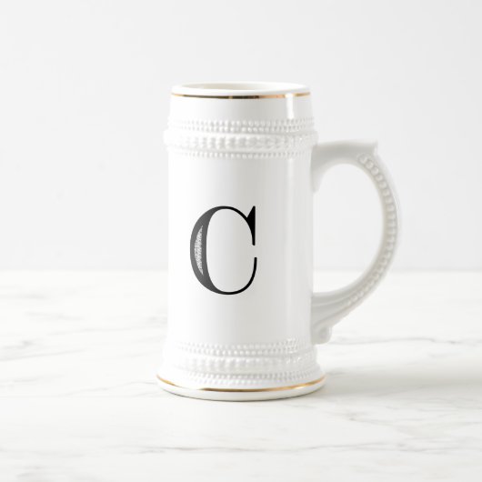 Chope À Bière Lettre C - noir de damassé (Droite)