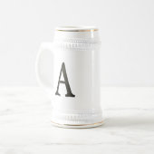 Chope À Bière Lettre concrète A de monogramme (Devant gauche)