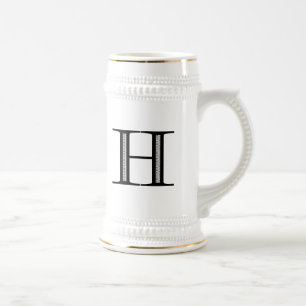 Chope À Bière Lettre Damas H - Noir
