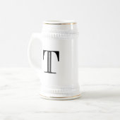 Chope À Bière Lettre T - noir de damassé (Devant gauche)