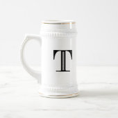 Chope À Bière Lettre T - noir de damassé (Gauche)