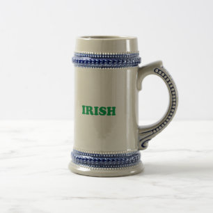 Chope À Bière Lettres vertes irlandaises Saint Patrick's Day