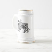 Chope À Bière Lion de calligraphie (noir) (Devant gauche)
