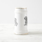 Chope À Bière Lion de calligraphie (noir) (Centre)