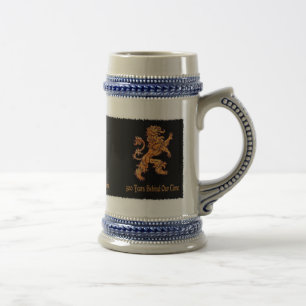 Chope À Bière Lion médiéval d'or sur le noir