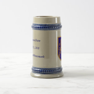 Chope À Bière Lion sur le bouclier bleu