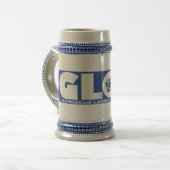 Chope À Bière Logo de bleu de Stein de LUEUR (Devant gauche)