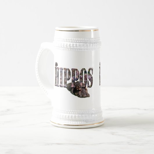 Chope À Bière Logo Hippo Avec Hippopotame, (Devant gauche)