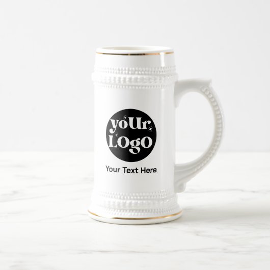 Chope À Bière Logo simple et commerce de texte (Droite)