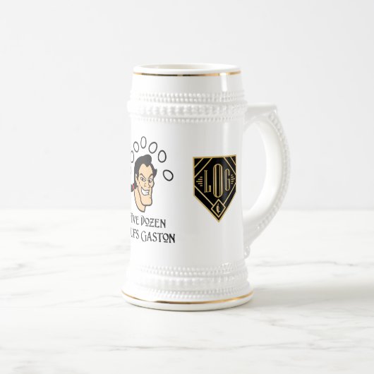 Chope À Bière Logo Stein de cinq douzaine FF d'Ouefs (Devant droit)