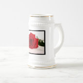 Chope À Bière Longue bière Stein de rose rouge de tige (Devant droit)
