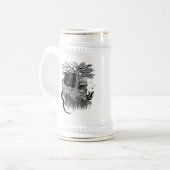 Chope À Bière Loup et corbeau avec crâne (Devant gauche)
