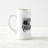 Chope À Bière Loup et corbeau avec crâne (Gauche)