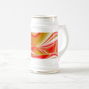 Chope À Bière Love and Gold Abstrait 3D Rainbowart