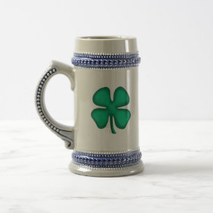 Chope À Bière Lucky 4 Leaf Irish Clover beer stein