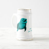 Chope À Bière Lucky Dolphin - Ajouter votre texte (Devant gauche)