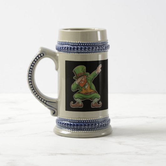 Chope À Bière Lutin de la Saint-Patrick Dab Dabbing en vert (Gauche)