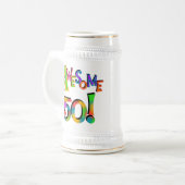 Chope À Bière Magnifique 50 T-shirts et cadeaux d'anniversaire (Devant gauche)