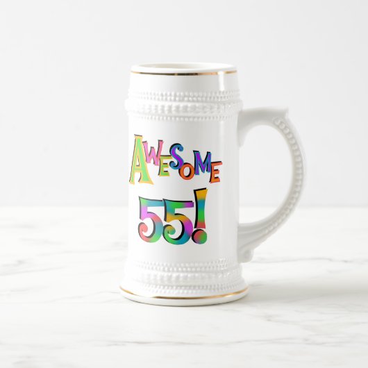 Chope À Bière Magnifique 55 T-shirts et cadeaux d'anniversaire (Droite)