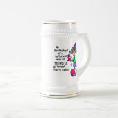 Chope À Bière Mangez plus de gâteau Humour d'anniversaire (Devant droit)