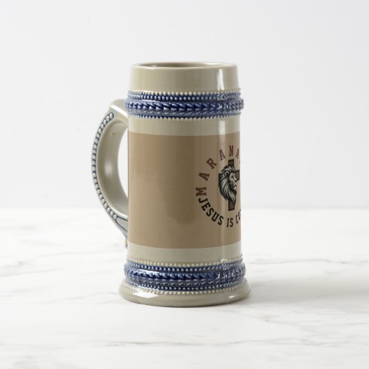 Chope À Bière Maranatha Jesus is coming  (Devant gauche)