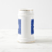 Chope À Bière Marbre Bleu Élégant 20 Anniversaire du travail (Centre)