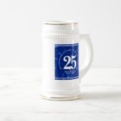 Chope À Bière Marbre Bleu Élégant 25 Anniversaire Du Travail (Devant droit)