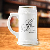 Chope À Bière Mariage Best Man Cadeau Rustique Monogramme Nom in