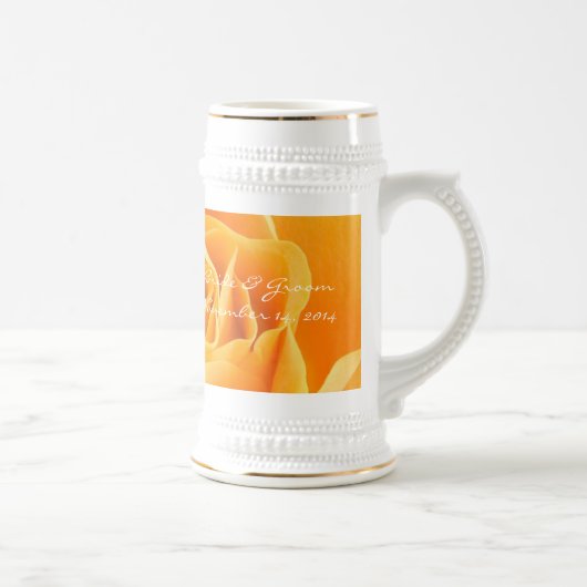 Chope À Bière Mariage de mariée et de chambre Date Stein Orange  (Droite)