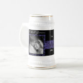 Chope À Bière Mariage floral Stein cadeau photo (Devant gauche)