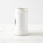 Chope À Bière Marine Blue Groomsman Monogram Beer Stein (Centre)