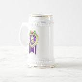 Chope À Bière Médaille de coeur pourpre personnalisable (Devant gauche)