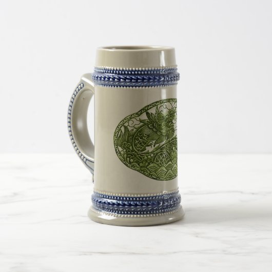 Chope À Bière Médaillon de dragon vert de Peridot (Devant gauche)