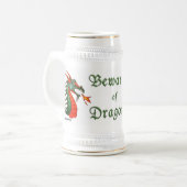 Chope À Bière Médiéval prenez garde des dragons (Devant gauche)