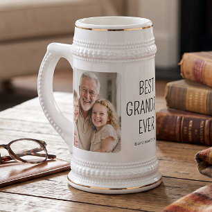 Chope À Bière Meilleur Grand-Père Jamais Verre de Bière Photo Mi