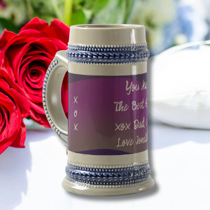 Chope À Bière Meilleur papa jamais Cadeau Nom de script Rustic C