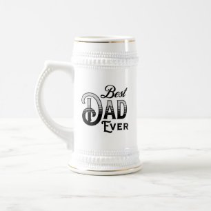 Chope À Bière Meilleur papa jamais Texte Vintage noir et blanc